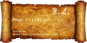Mayr Liliána névjegykártya